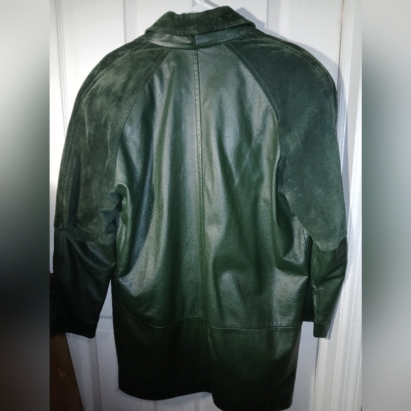 Womens Vntage Tarazzia International Green Leather /Seude Leather Jacket. SIZE M - Picture 2 of 9